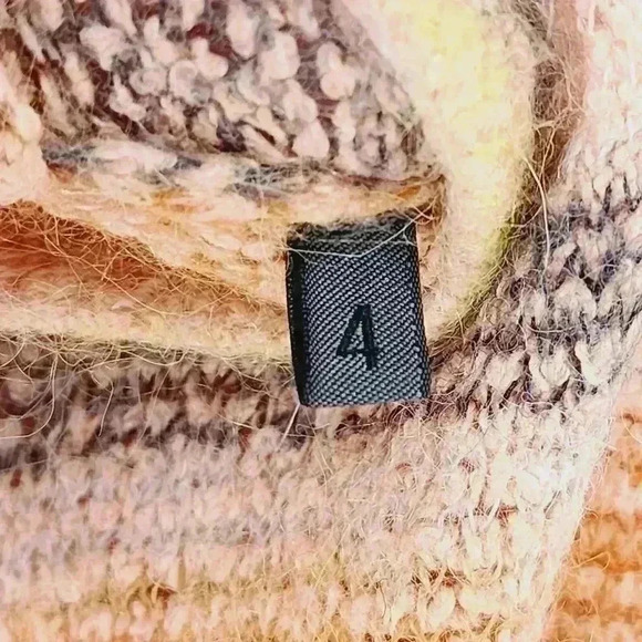 Oska Mohair Alpaca Blend Striped mock neck sweater Women's 4 or 12/14 - Picture 5 of 9